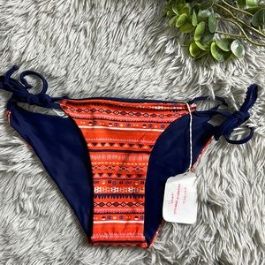 NWT khong boon orange tribal pattern bikini bottom size S.